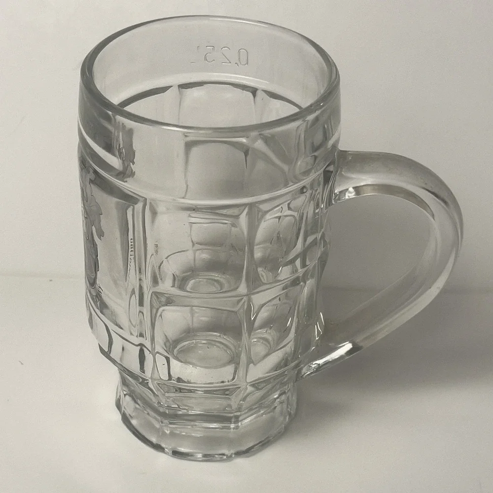 Vintage Beck's Beer Glass Mug Stein Product Of Germany Clear Heavy Barware 0.25L